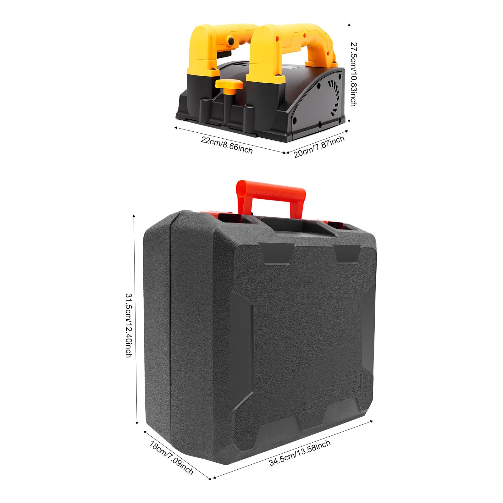 Elektryczna strugarka ścienna, 1200 W, z 26 ostrzami z twardego metalu, głębokość 1-4 mm, szerokość 15 cm, podwójne uchwyty, kabel 4 m, otwory chłodzące, wyłącznik bezpieczeństwa do ścian tynkowych i