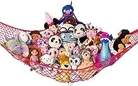 Vista 13 de Lilly's Love Hamaca para animales de peluche, organizador colgante de esquina, almacenamiento de juguetes, red de almacenamiento de animales de Coral