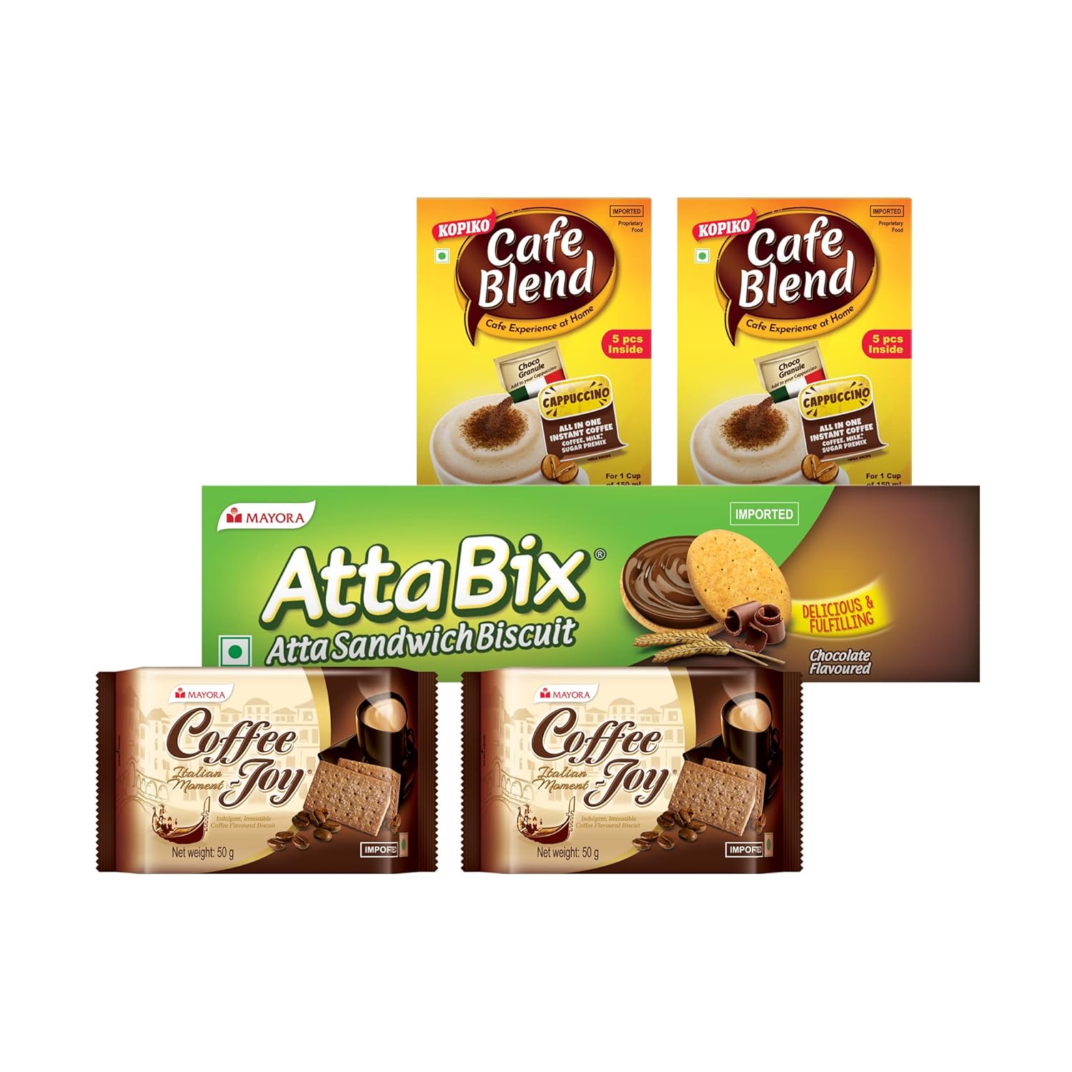 Mayora BreakTime Combo Coffee Joy Coffee Thins Biscuits 50g Pack