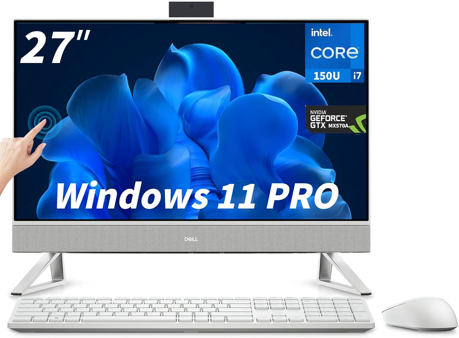Dell Inspiron 7730 All-in-One Desktop Computer, 27" FHD Touch Screen, Intel Core 7-150U(Up to 5.4 GHz), GeForce MX570A, WiFi 6E, Wireless KB & Mouse, Windows 11 Pro, Accessories(32 GB RAM, 1 TB SSD)