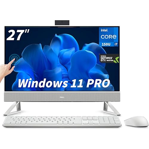 Dell Inspiron 7730 All-in-One Desktop Computer, 27" FHD Touch Screen, Intel Core 7-150U(Up to 5.4 GHz), GeForce MX570A, WiFi 6E, Wireless KB & Mouse, Windows 11 Pro, Accessories(32 GB RAM, 1 TB SSD)