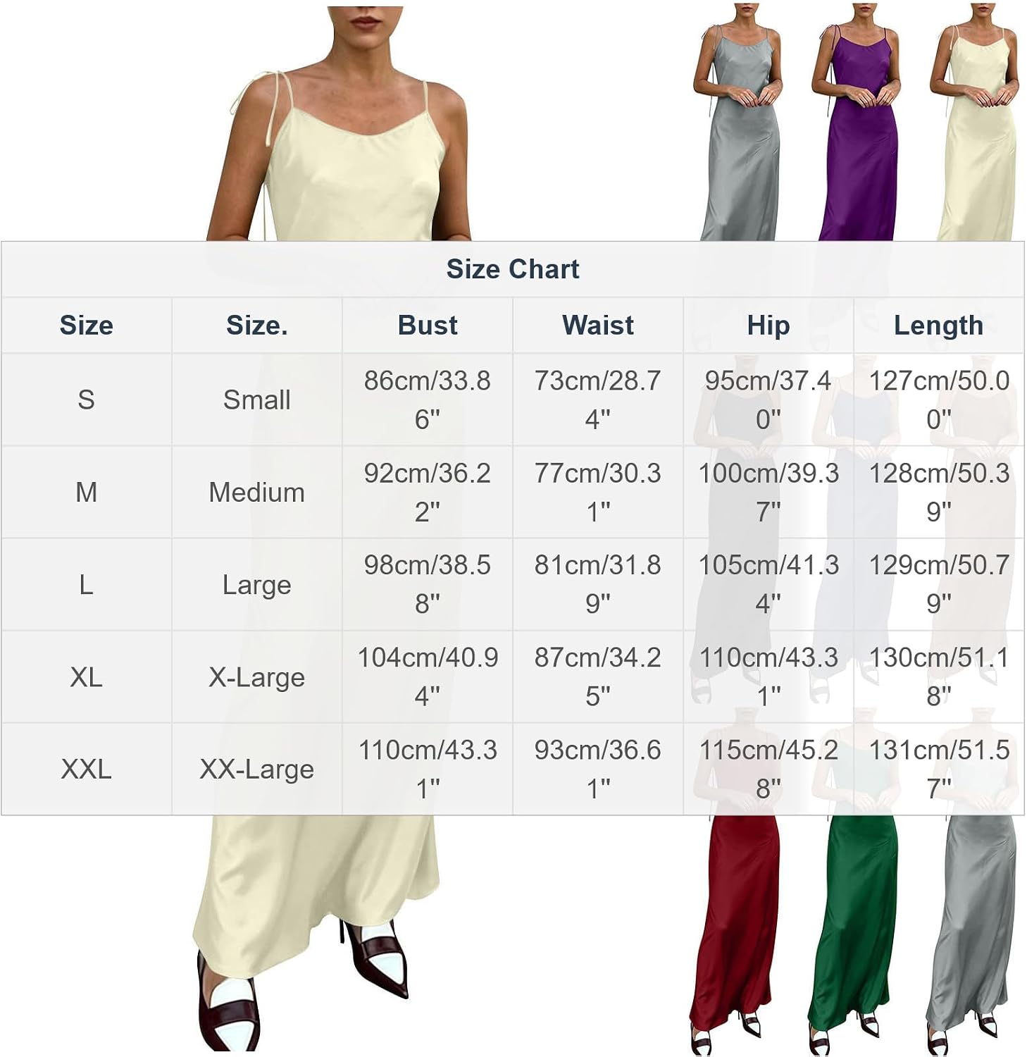 Satin Spaghetti Strap Dresses for Women Backless Cocktail Elegant Maxi Dress Wedding Guest Loose Fit Solid Clothes