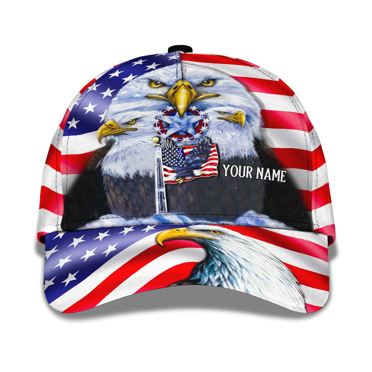 934Trucker Hat America Bald Eagle Animal America Flag Sun Visor Hat Washed Hats Retro Golf Ball Hat for Adult, Boys, Men