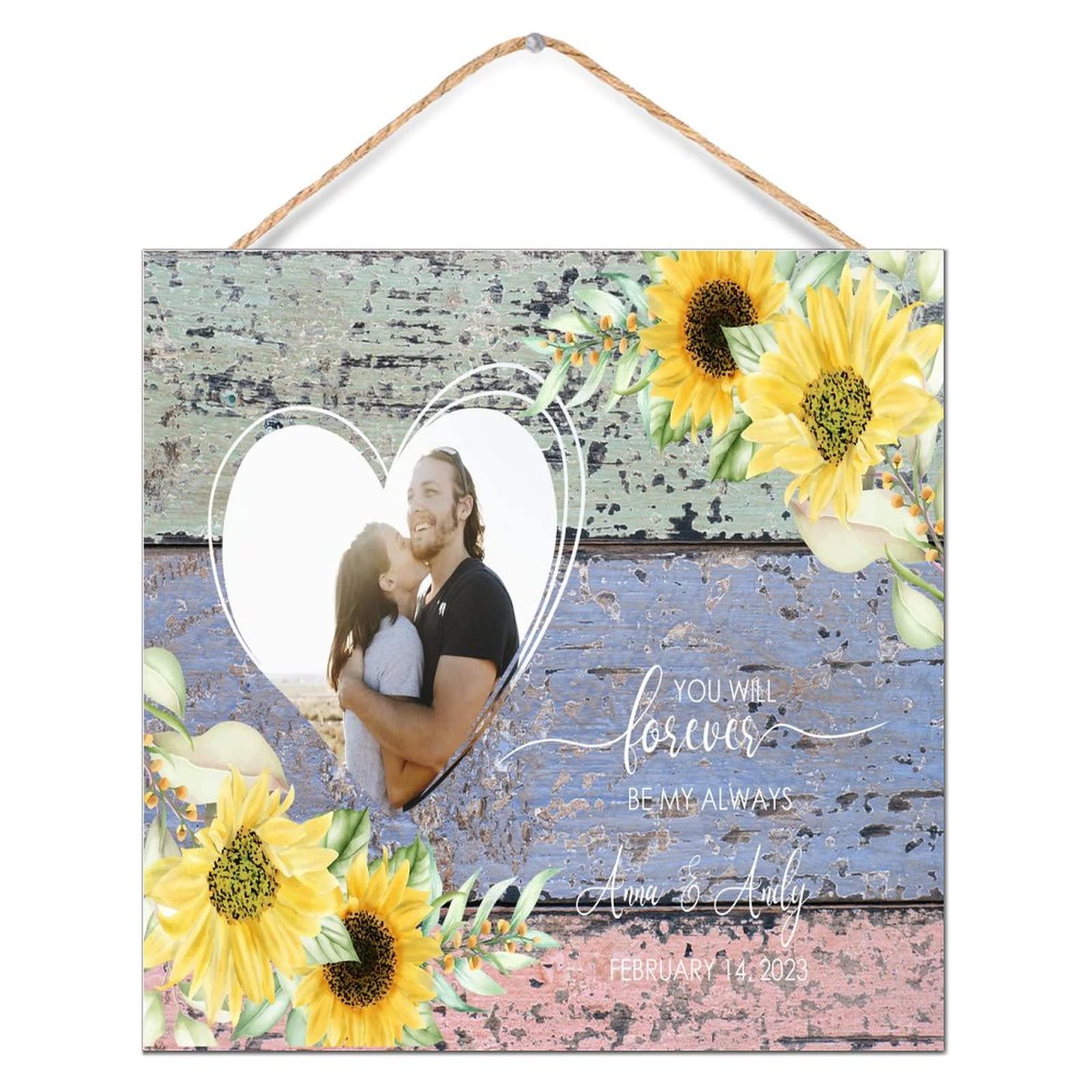 Plaque en bois You Will Forever Be My Always 30x30 cm décor chrétien