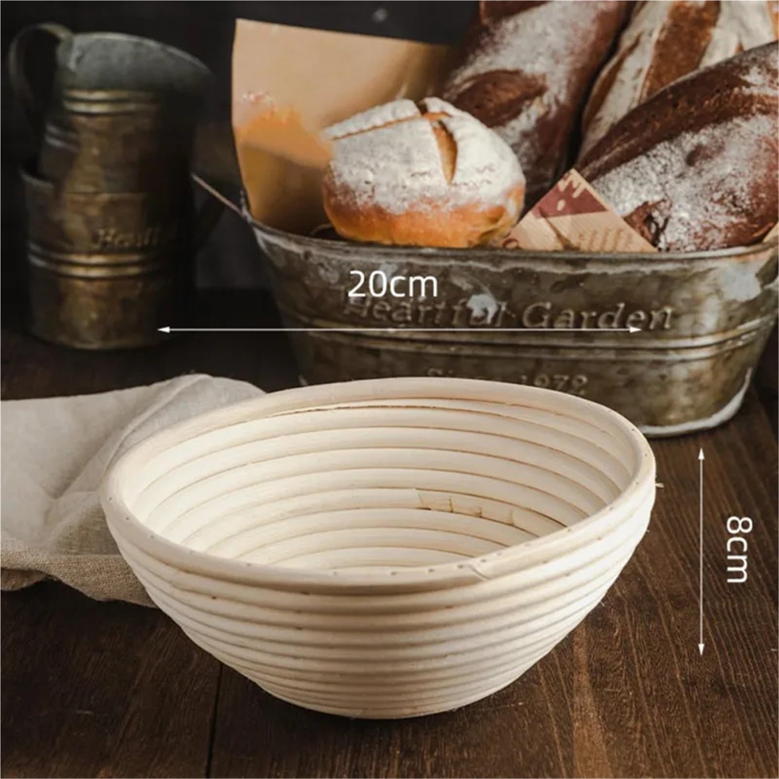 Cesta de mimbre a prueba pan, cesta ovalada Natural for fermentación masa, Banneton, herramientas for hornear Para Pan(21X7CM)