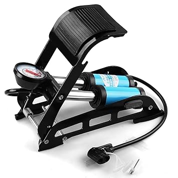 AZOD Portable Double Barrel Floor Pump for Car Motorcycle Bike Tires Foot Air Pump Inflator with Pressure Gauge 150 PSI Tyre Inflator Air Pump for Bicycle,car air Pump for tubeless