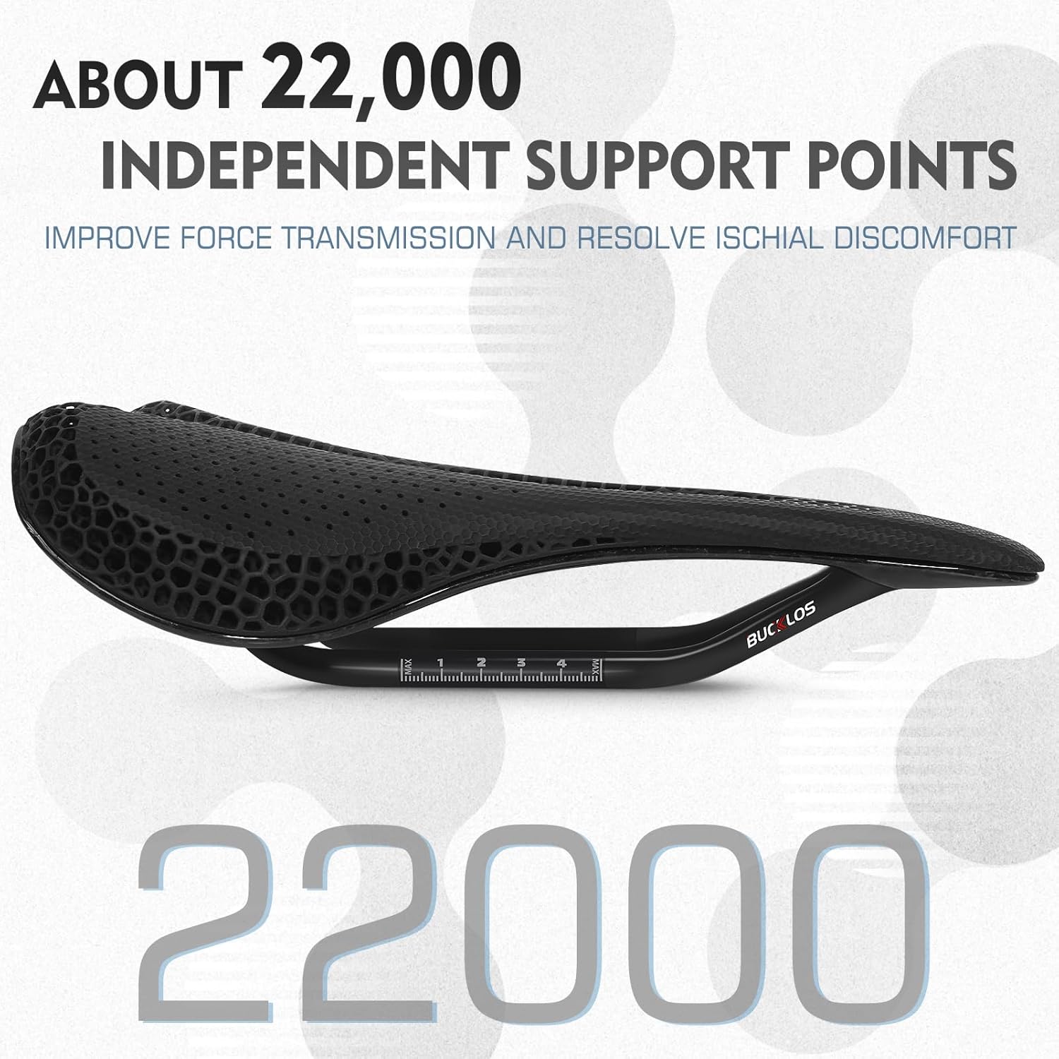 BUCKLOS 3D Printed Bike Saddle Road Bike Mountain Bike Seat Cushion，Full Carbon Fiber Mountain Bike Bicycle Saddle - Support Road MTB BMX and Gravel Bike