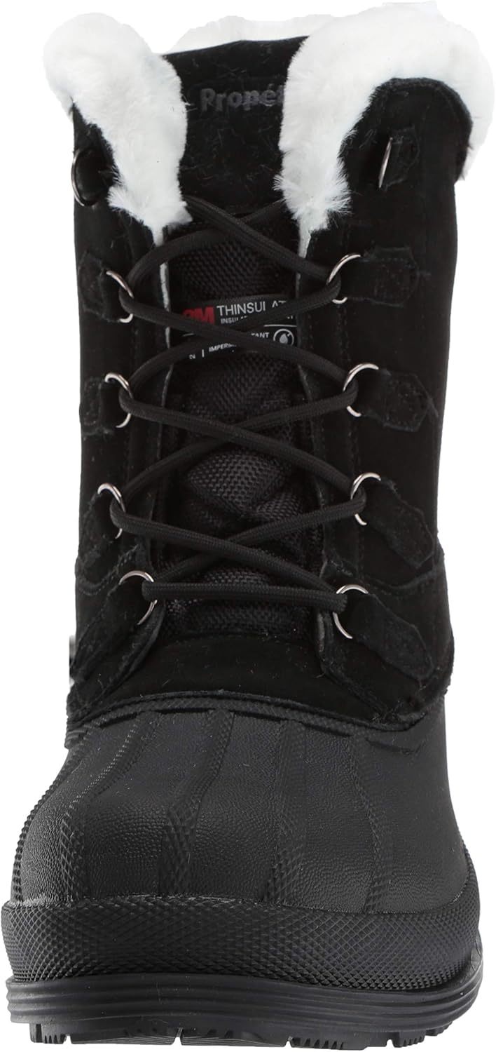 Propet Womens Lumi Tall Lace Duck Casual Boots Mid Calf - Black