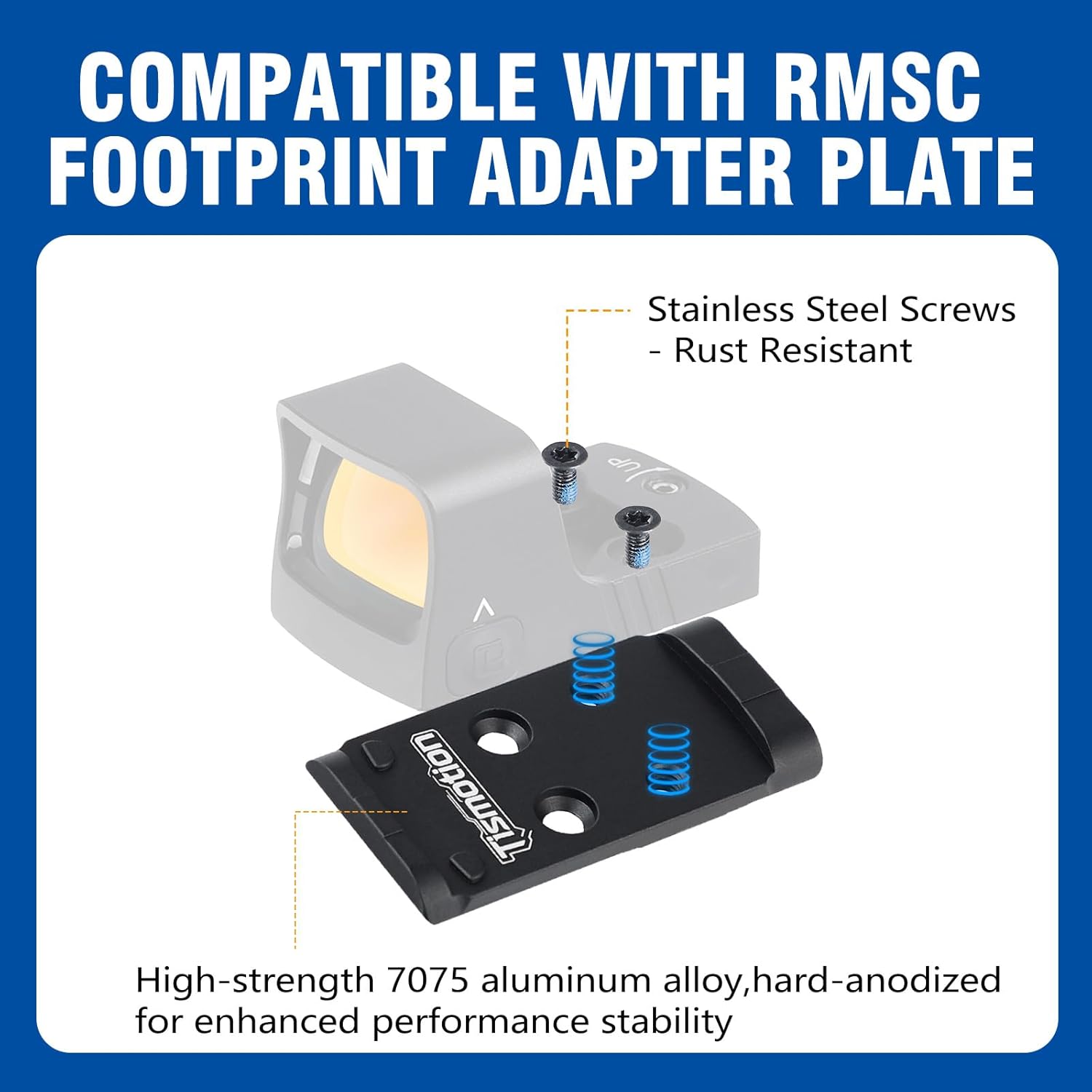 Adapter Plate for Shield RMSc Optic Ready Footprint Cut Compatible with HK VP9 Optics