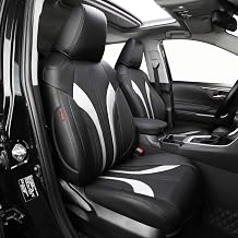 EKR Model 3 Seat Cover for Tesla Model 3 2017 2018 2019 2020 2021 2022 2023,Waterproof Leather SUV Seat Cover Full Set,LeatheretteBlack+White