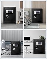 Vista 9 de Caja de seguridad grande a prueba de fuego impermeable de 6.0 pies cúbicos para documentos de oficina, caja de seguridad oculta de acero resistente