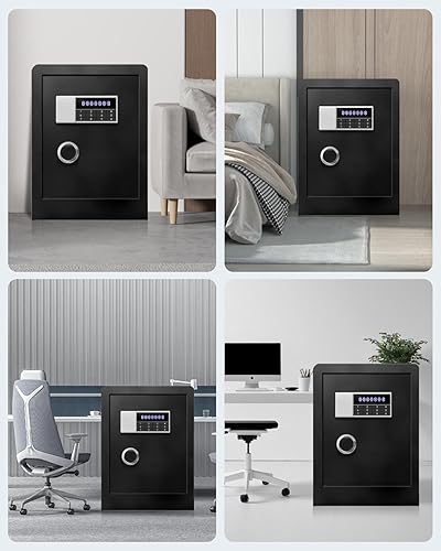 Miniatura 9 de Caja fuerte grande ignífuga impermeable para documentos de oficina en casa, 4.0 pies cúbicos, pantalla LCD de acero resistente, caja de seguridad