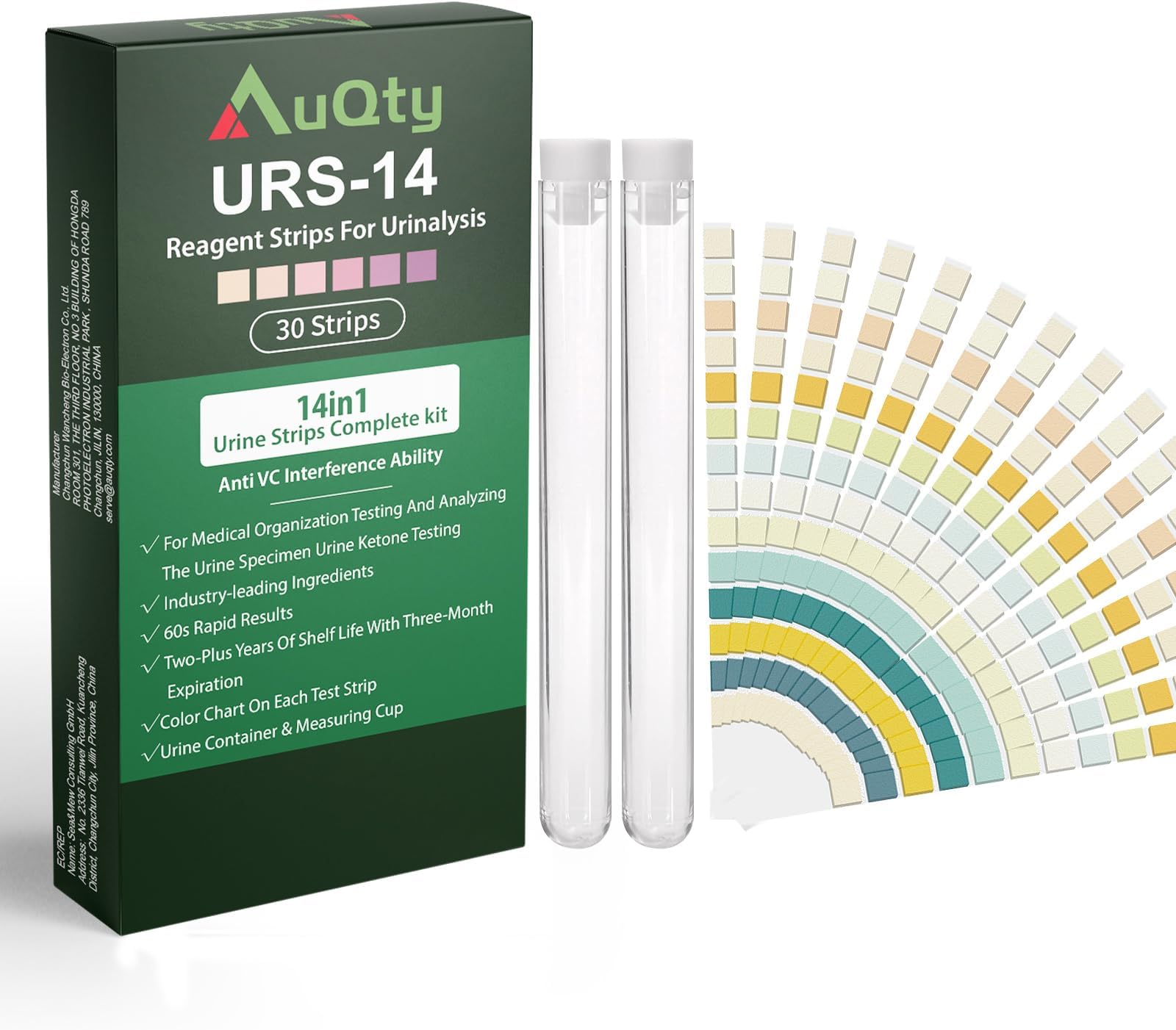 14 Parameter Urine Test Strips 14-in-1 Urinalysis for Nitrite, Leukocytes, Bilirubin, Ketone,Protein & pH. Urinary Tract Infection (UTI) for Self-Testing