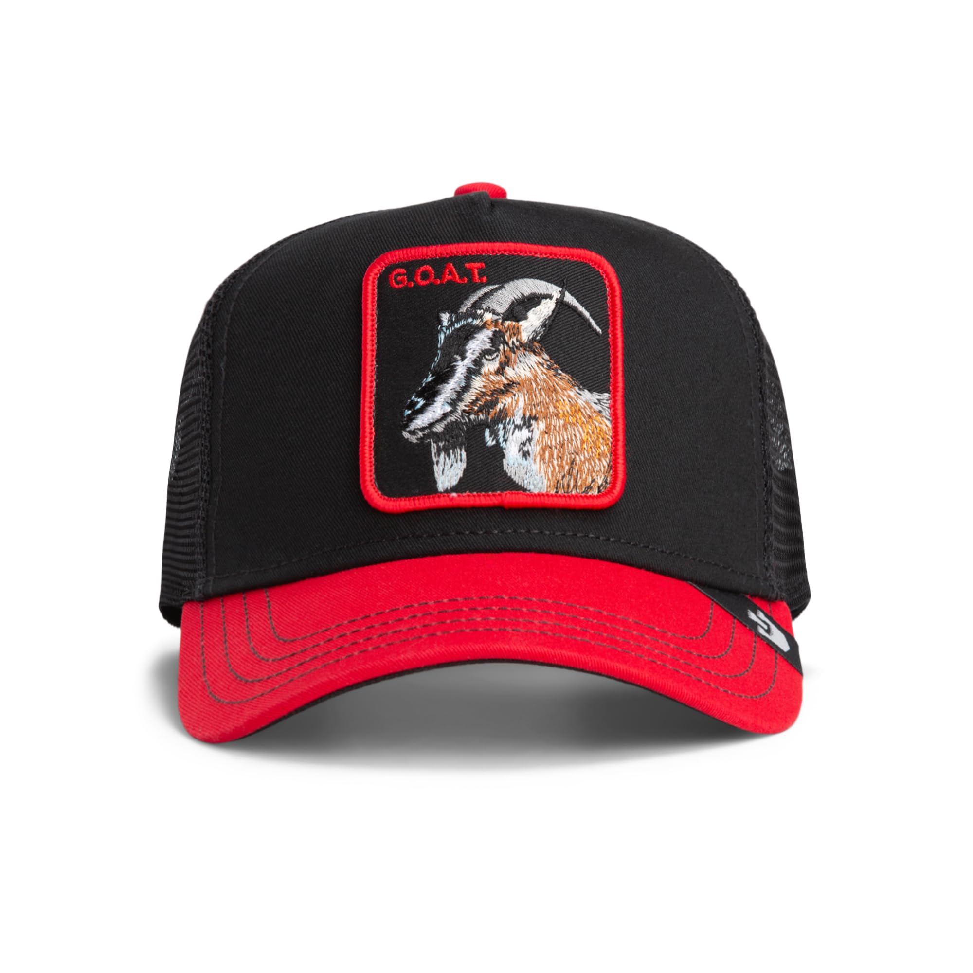 Goorin Bros. Undisputed Goat Black Red Adjustable Trucker Cap