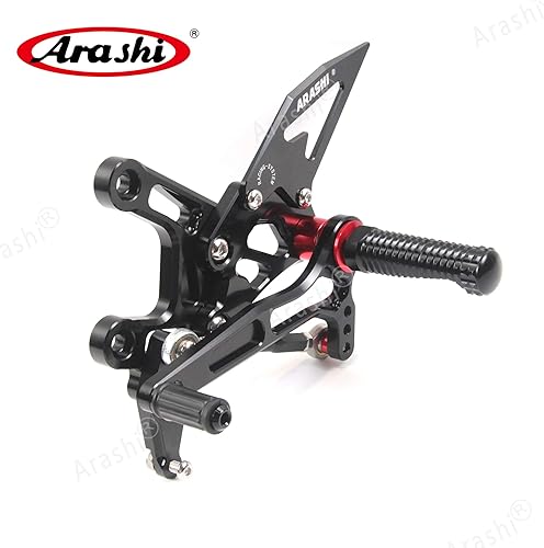 Miniatura 111 de Arashi reposapiés para motocicleta, accesorios ajustables, juego de reposapiés traseros Negro