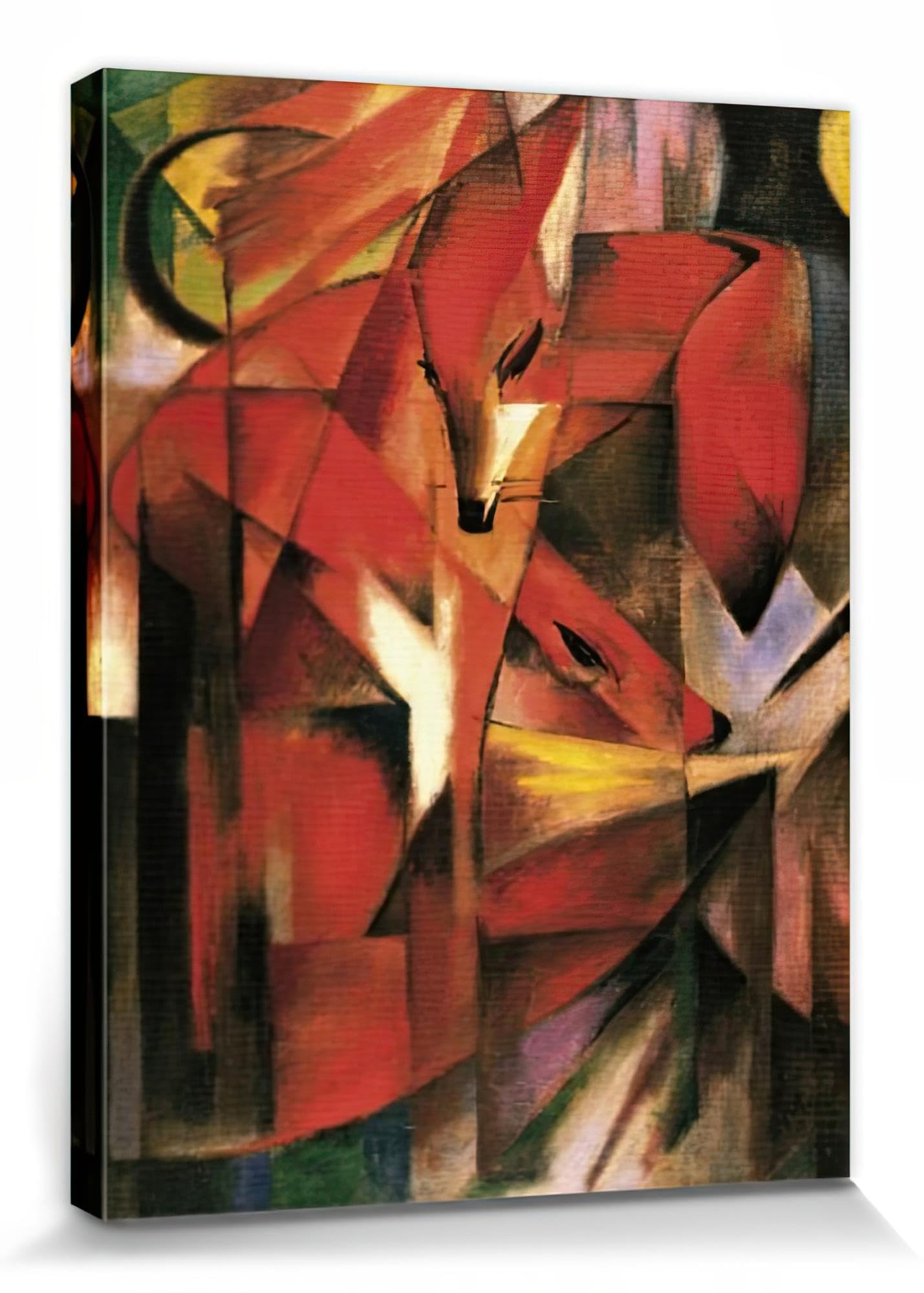 1art1 Franz Marc Poster Stampa Artistica su Tela Volpi, 1913 Quadro da Parete sulla Barella | Murale XXL | Immagine 80x60 cm