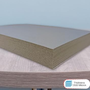 BCreativetolearn A4 Greyboard 21 x 29.7 cm 1500 Micron (1.5mm) 10 Sheets – Extra Thick Recycled Mount Board for Backing, Model Making & Presentation