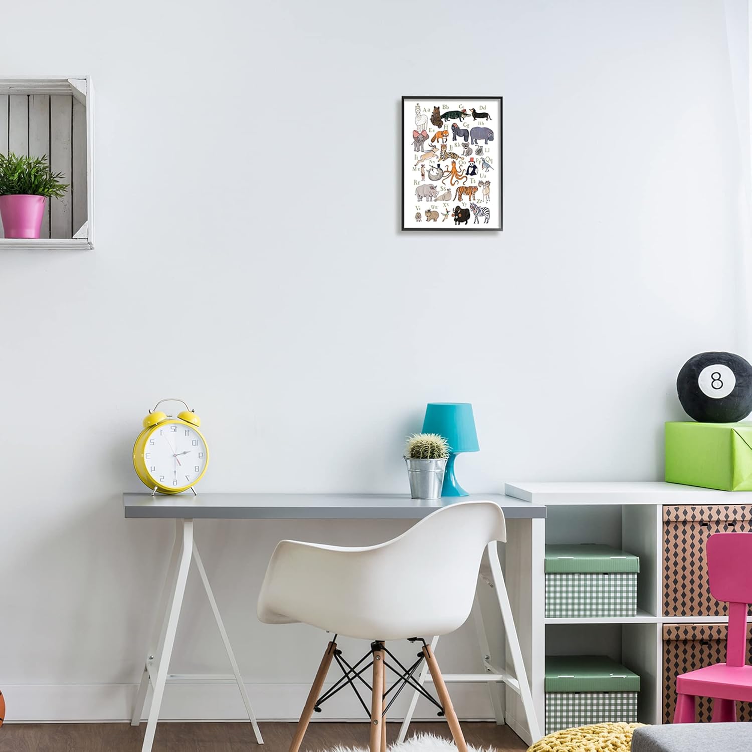 Stupell Industries Quirky Wildlife Animals Alphabet Educational Chart,Design by Hanna Melin, 11 x 14