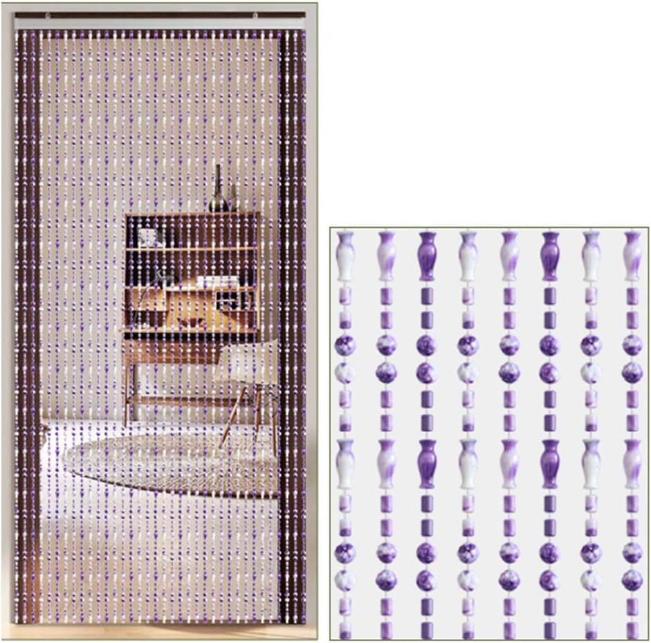 Beads Door String Curtains Home Patio Décor Party Events Wedding Backdrop Restaurant Parts 2 Colors Customizable (Color : Brown Size : C-100x220CM) (Purple B)