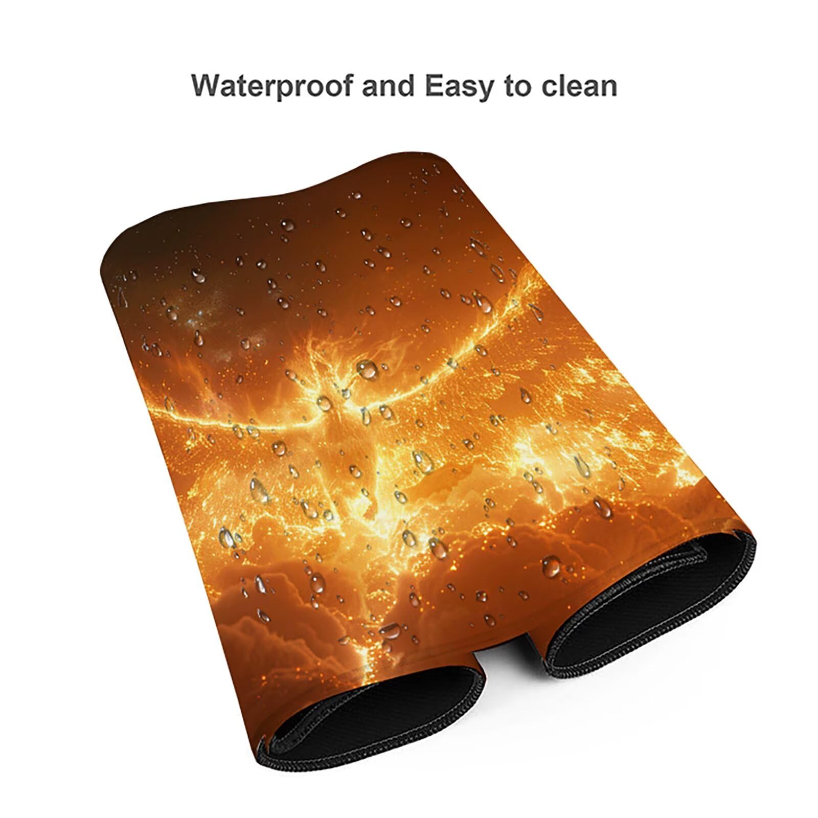 FéNix Alfombrilla Ratón Gaming XXL 1500x800mm, Alfombrilla Gaming Amarillo Mousepad con Base de Goma Antideslizante, Impermeable Desk Mat para Teclado y Raton, Accesorios Gaming Regalos de Hombre M-5