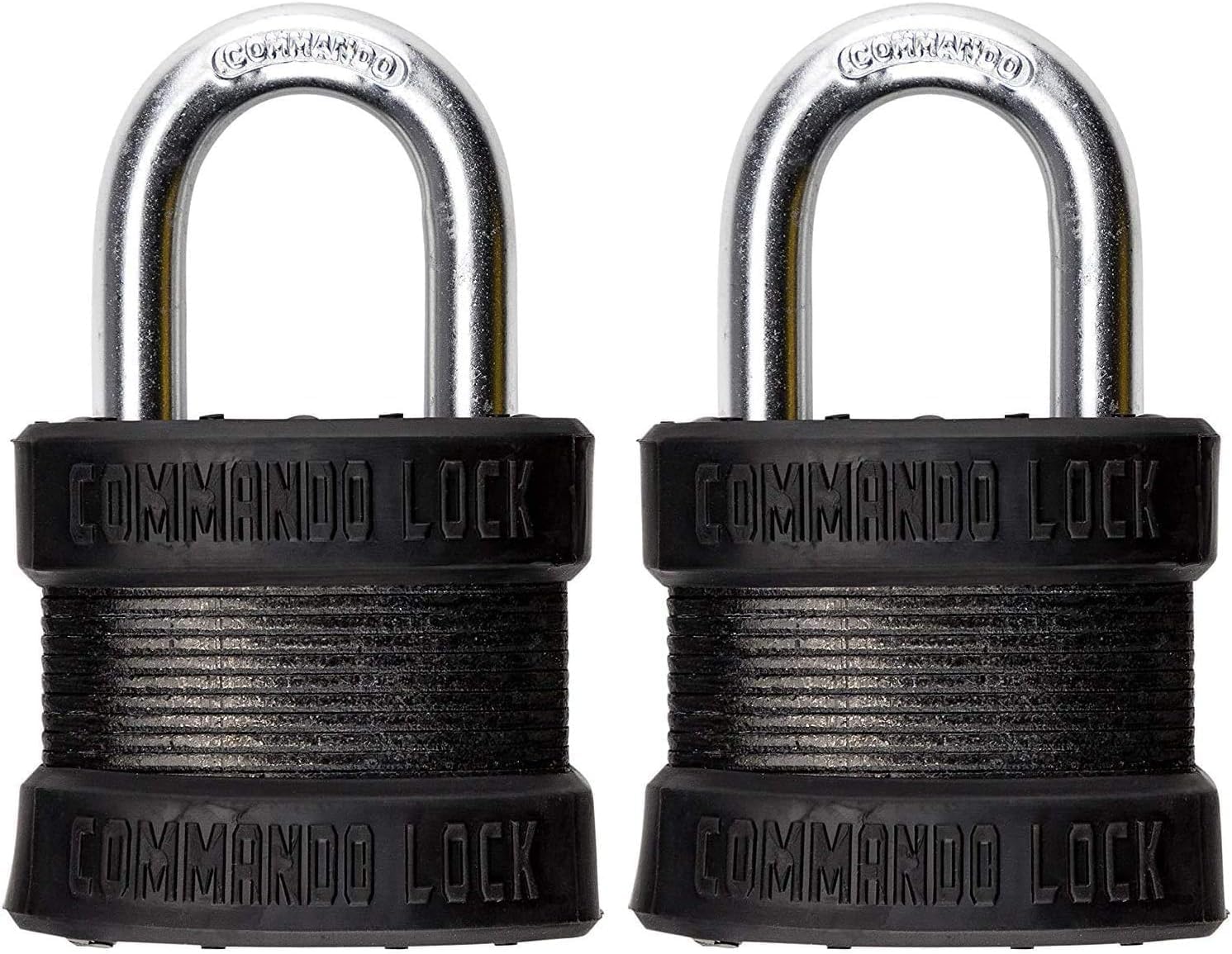 Blackout Laminated Steel Commando Lock Keyed Padlock Military-Grade Security Gun Case Locks (2 Pack)