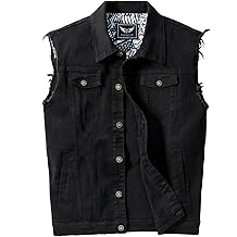 Denim Vest Jacket for Men Fashion Stretchy Trucker Sleeveless Jean Outerwear