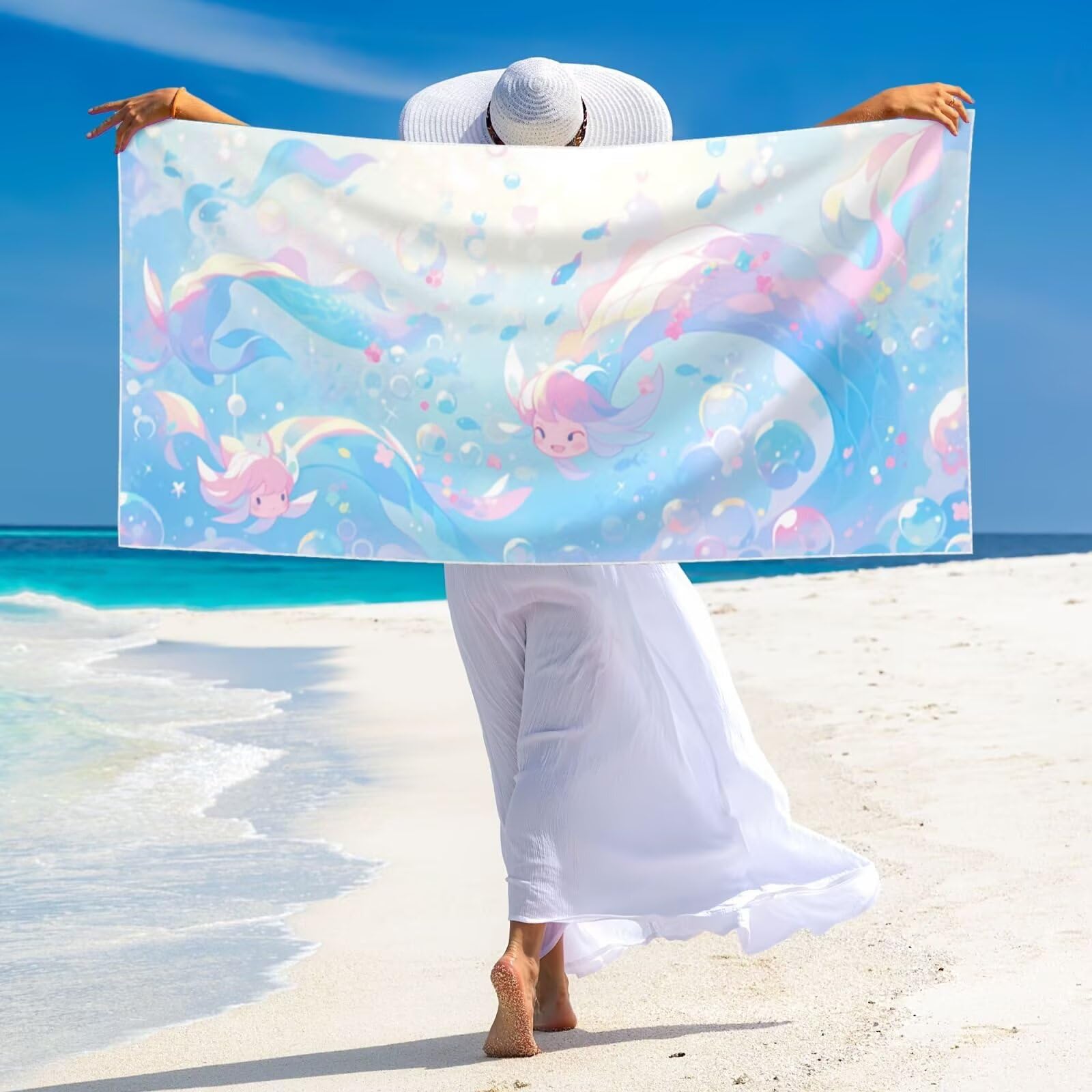 Telo Mare Microfibra xxl Grande Asciugamano da Spiaggia 100x180cm Asciugatura Rapida Telo Cotone Morbido, Antisabbia Mare Coperta da Spiaggia per Campeggio, Piscina, Viaggio Animali carini G-2529