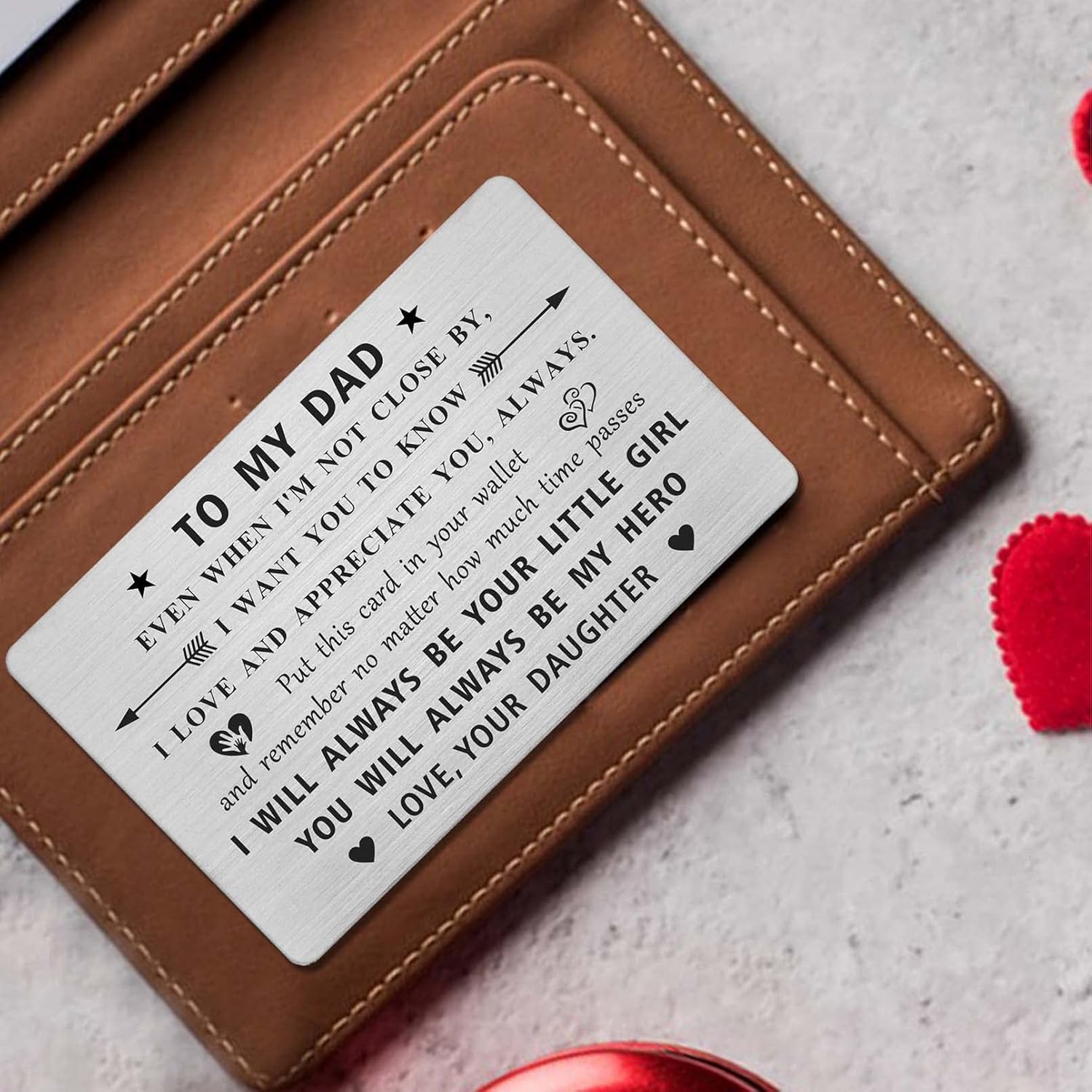 Jzxwan I Love My Dad Gifts, Hero Daddy Birthday Valentines Day Card Present for Men, Personalized Dad Card from Daughter - Image 4