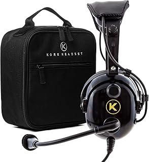 KA-1 General Aviation Headset for Pilots | Mono and Stereo Compatibility, Passive Noise Reduction, Noise Canceling Microphone, Gel Ear Seals, Adjustable Headband, Headset Bag