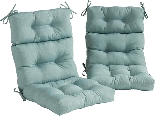 Greendale Home Fashions Juego de 2 cojines para silla de respaldo alto de 44 x 22 pulgadas, espuma de mar, 2 unidades