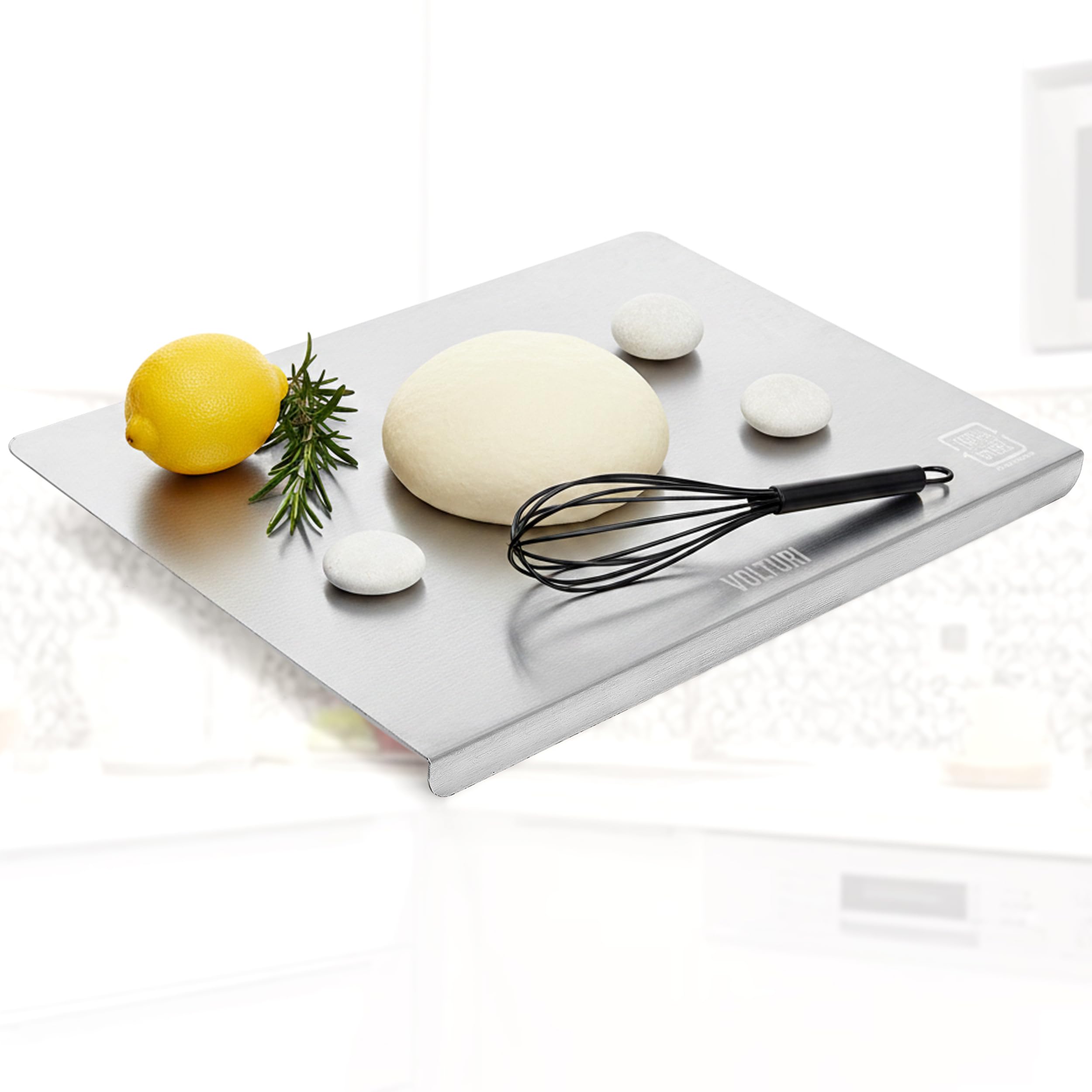 VOLTURI 304 Stainless Steel Chopping Board (36 x 30.5 cm), Upgraded to Surgical-Level Hygiene, Food-Grade, Non-Porous, Rustproof, Heat Resistant Heavy-Duty Cutting Board Built for Daily Indian Cooking