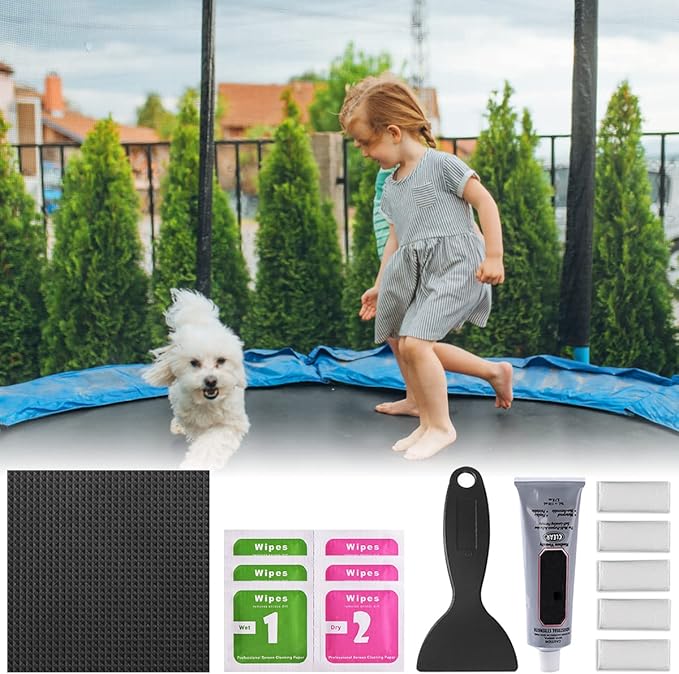 Wesh 10pcs Trampoline Patch Repair Kit, 4''X 4'' Square Fixing KIt