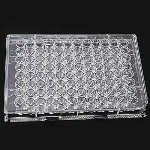 Miniatura 2 de Placa de cultivo de tejidos de 96 pocillos, envuelta individualmente, con tapa, pozos de fondo plano (paquete de 10)