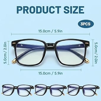 3-Piece Auto Focus Glasses Self Adjusting, Black Gold Smart Reading Glasses with Zoom Function, Autofocus Glasses for Professional Work and Daily Activities