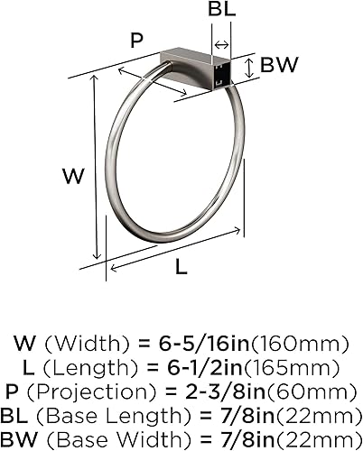 Vista 201 de Amerock BH3608226 Toallero cromado Toallero de 6-1/2 pulgadas (6.496 in) de longitud Monumento Toallero de mano para pared de baño Soporte