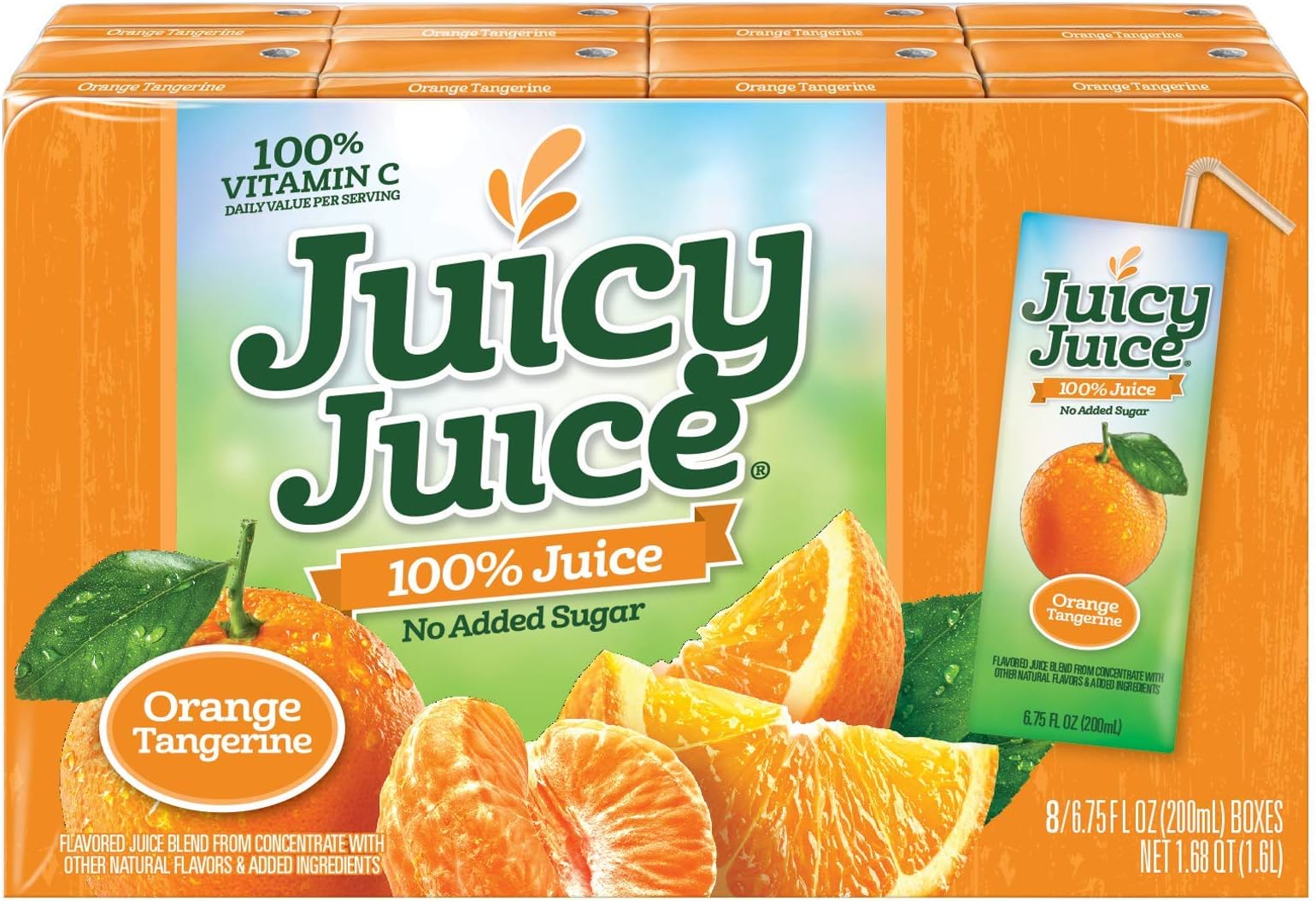 Juicy Juice Orange Tangerine Juice Single Serve Box, 54 Fluid Ounce -- 4 per case.