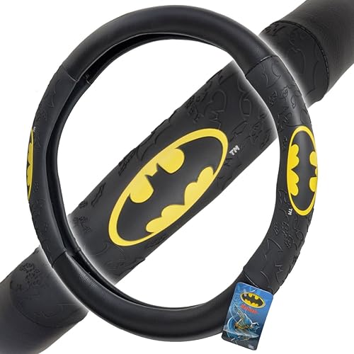 BDK WBSW-1301 Batman - Funda para volante para coche y SUV, color negro, diseño original (1 unidad)