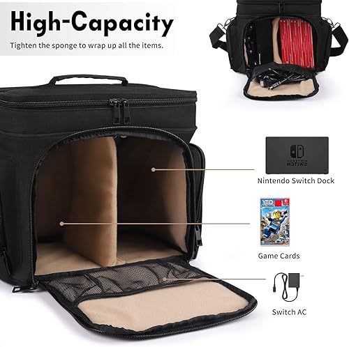 Miniatura 4 de Funda portátil para Nintendo Switch, bolsa de almacenamiento grande compatible con Nintendo SwitchSwitch OLEDSwitch Lite, funda rígida de forro