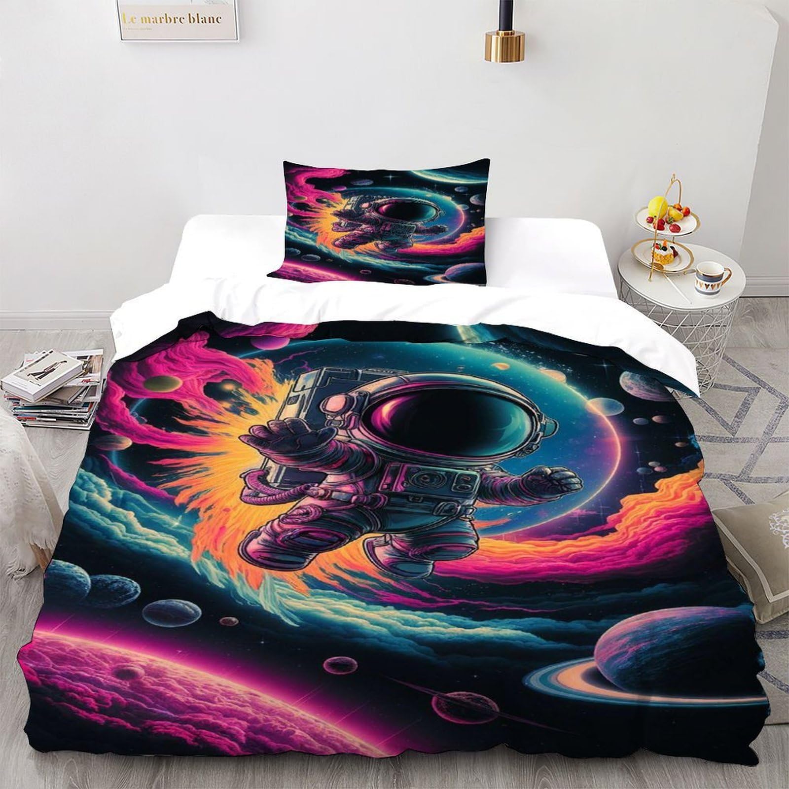 Ensemble de literie microfibre 135x200cm avec housse de couette 3D espace ado