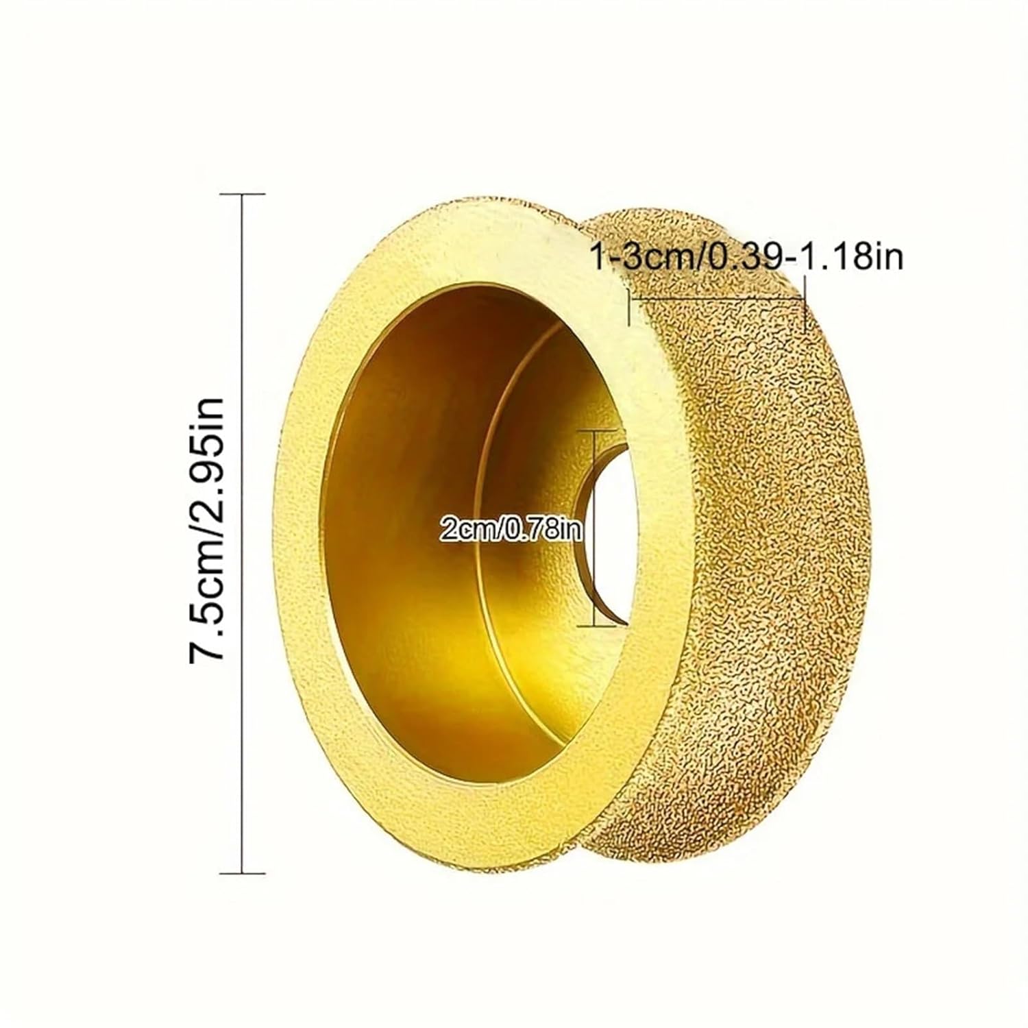 1pcs Dry Vacuum Brazed Diamond Round Polishing Wheel 20mm Bore Dia Ceramic Edging Wheel(15mm)