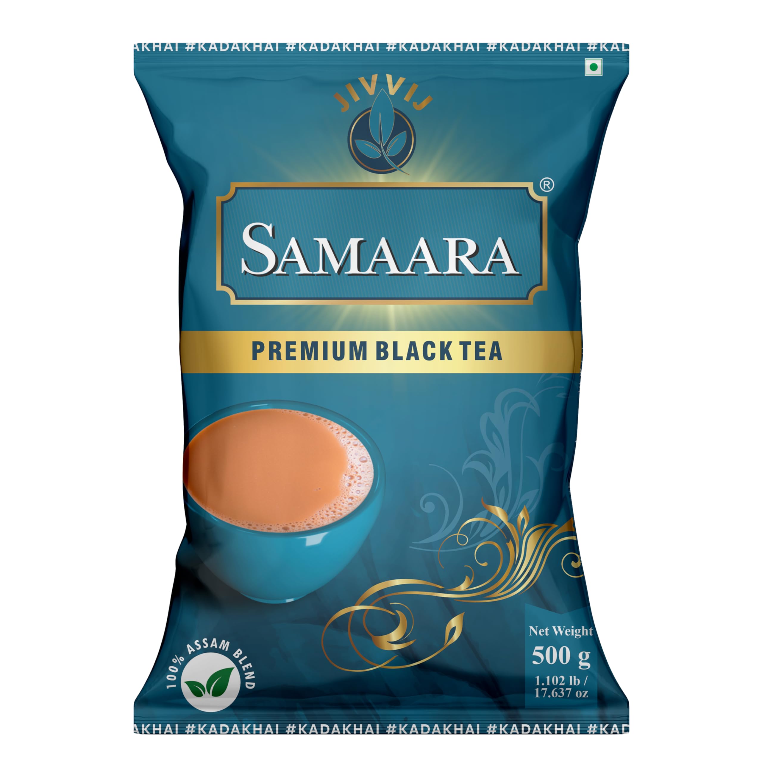 Samaara Tea 500gm | CTC Assam Premium Black Leaf Tea | Chai Patti Powder | Pouch 500 g