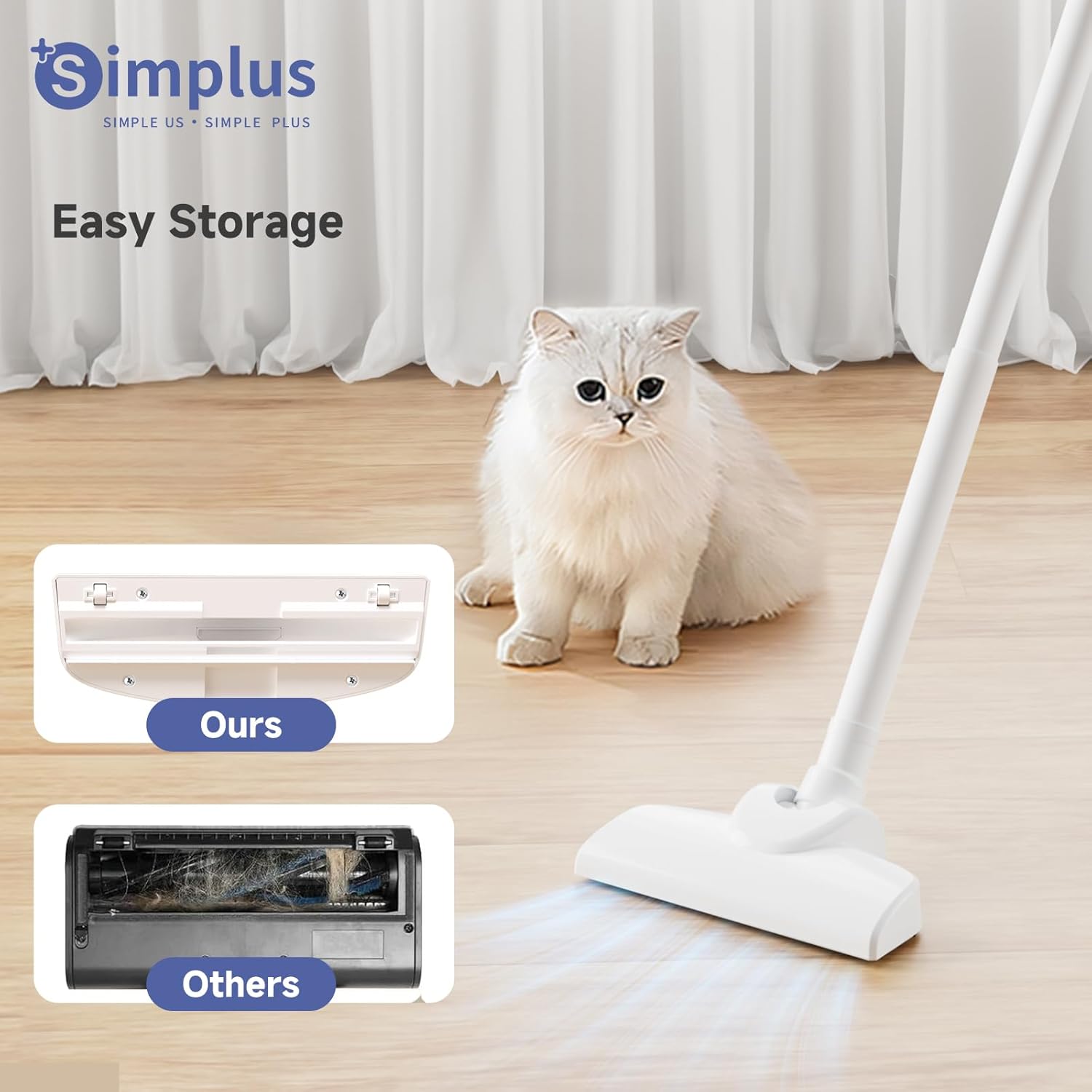 SIMPLUS 3-in-1 Corded Stick Vacuum Cleaner – 400W 15KPA Strong Suction, Pet Hair & Hardwood Floor Safe, 1.87lb Lightweight Handheld for Home, Dorm, Apartment & Car - Image 7
