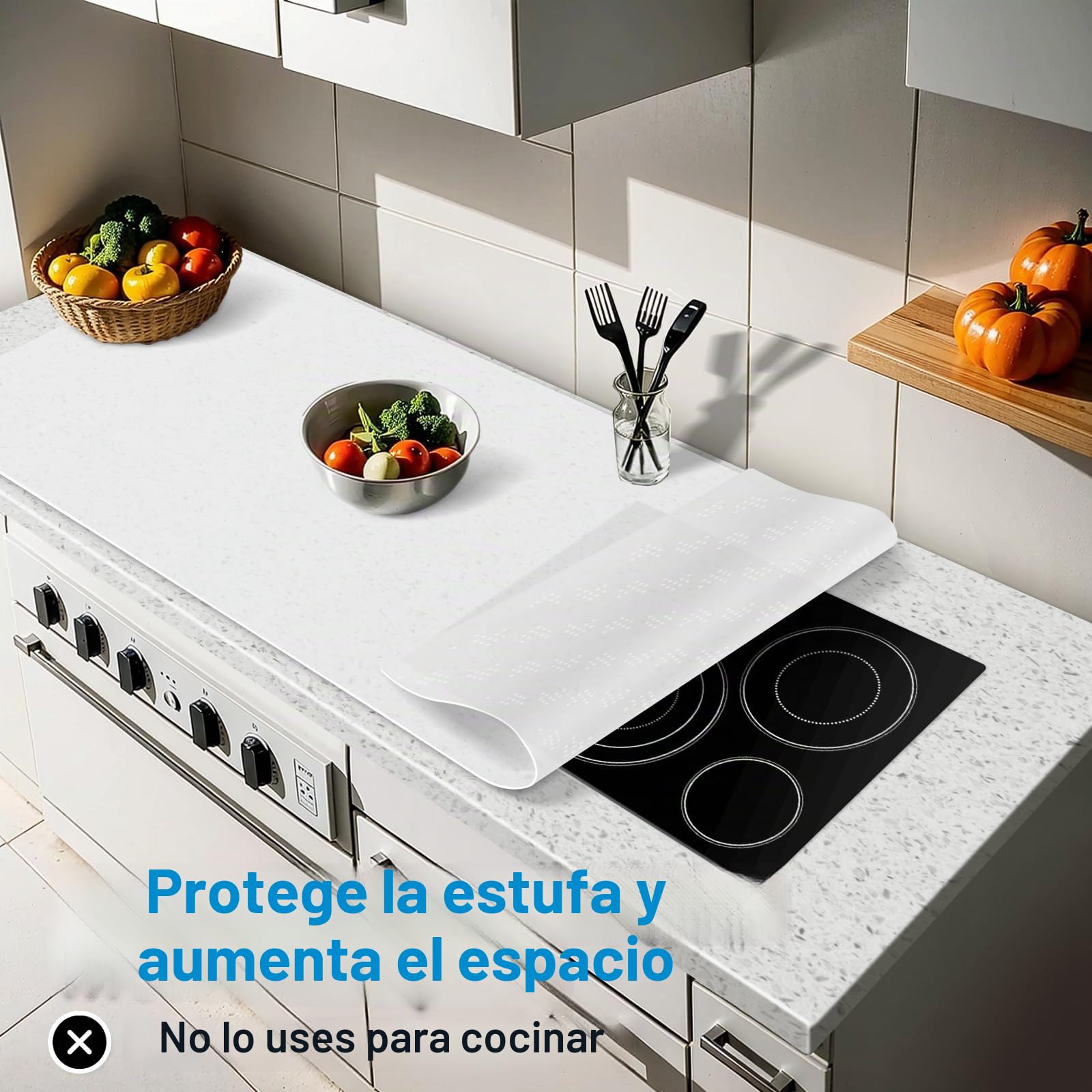 AECHY Alfombrilla de Silicona Extra Grande 120x60x0,2 cm, Tapete de Silicona para Encimera Cocina, Protector Resistente al Calor, Impermeable y Antideslizante, Enviado Enrollado, translúcida