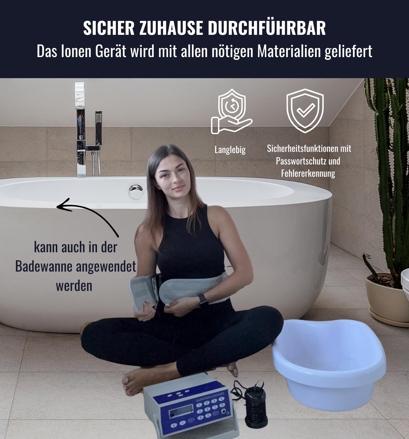 Kit Détox Ionique Premium avec électrolyseur, pédiluve, ceinture infrarouge, écran digital, mallette aluminium