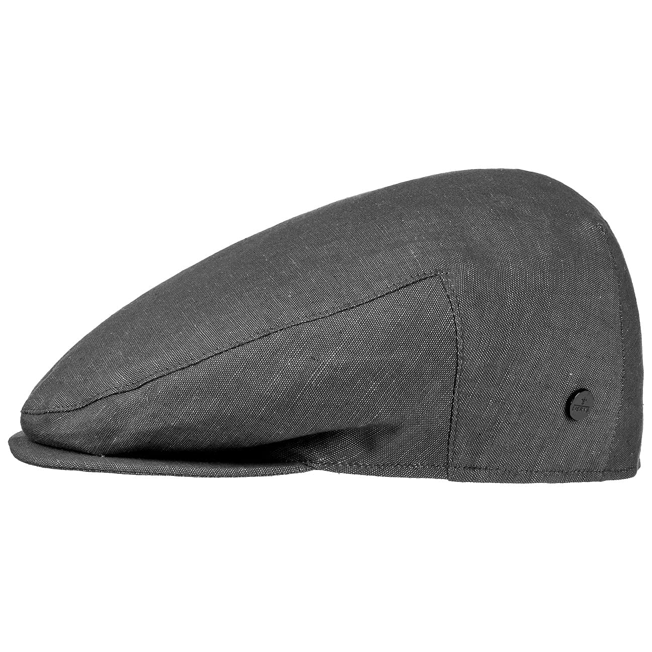 Lierys Inglese Linen Flat Cap Newsboy Linen Cotton Made in Italy Men Spring Summer Black