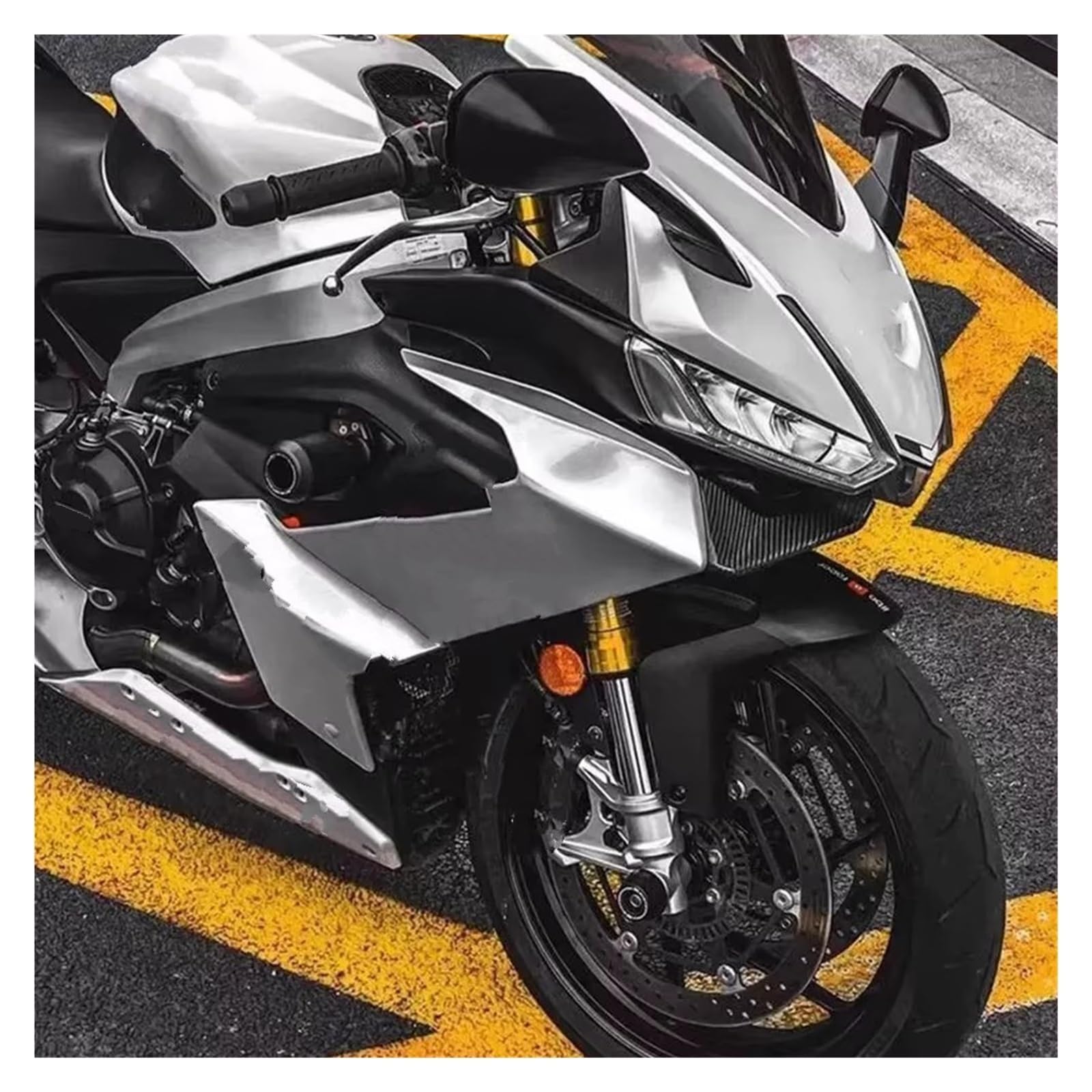 Winglets Per Aprilia RS 660 Cone Aerodynamics Carenatura Winglets 2021-2024 RS660 2024 Copertura Parafango Anteriore Per Moto Alette aerodinamiche(Gloss White)