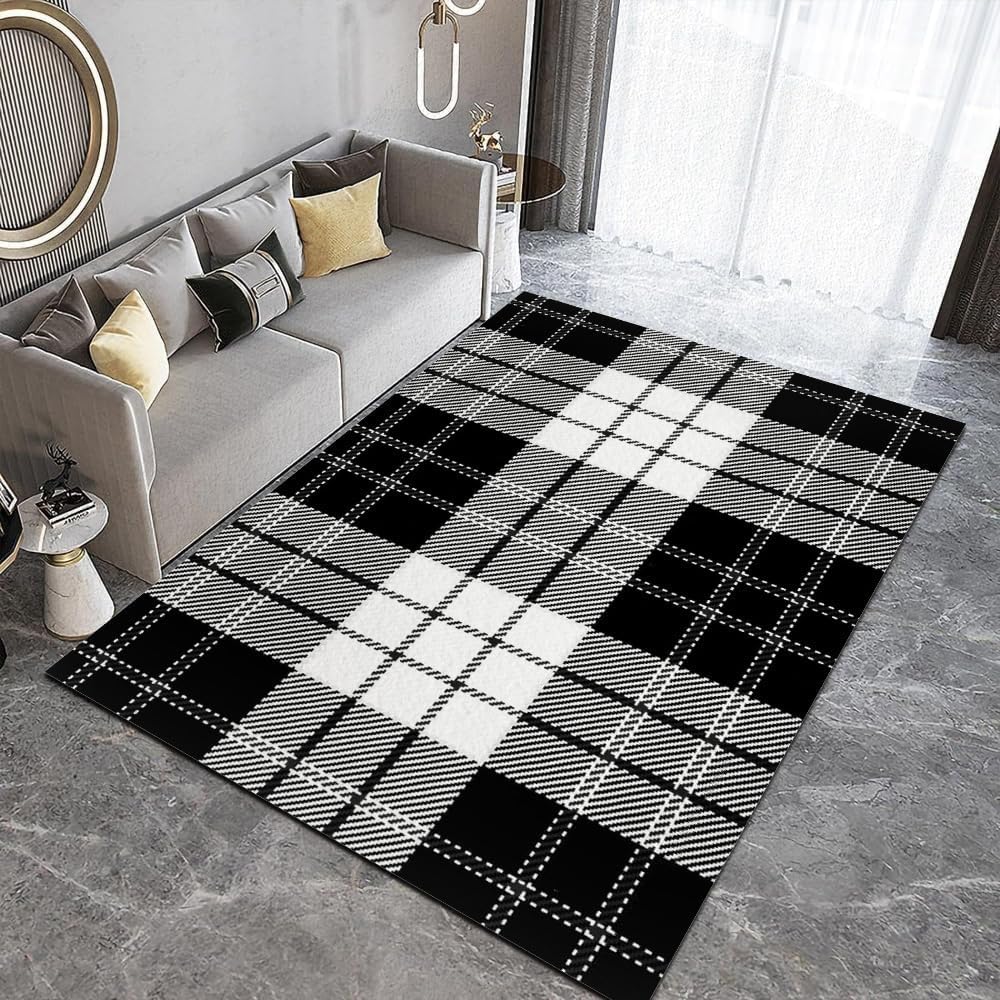 Tapis de chambre sans peluches facile à nettoyer texture 3D