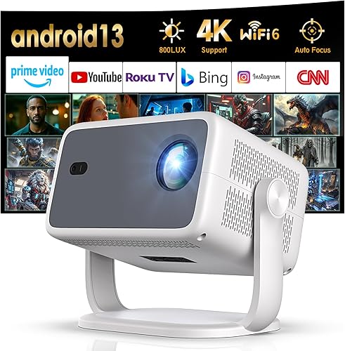 Miniatura 1 de Enfoque automático AI Proyector portátil nativo 1080P Soporte 4K Parse WIFI6 5G inalámbrico 5.0 Bluetooth Android 13,300ANSI, 360 giratorio,