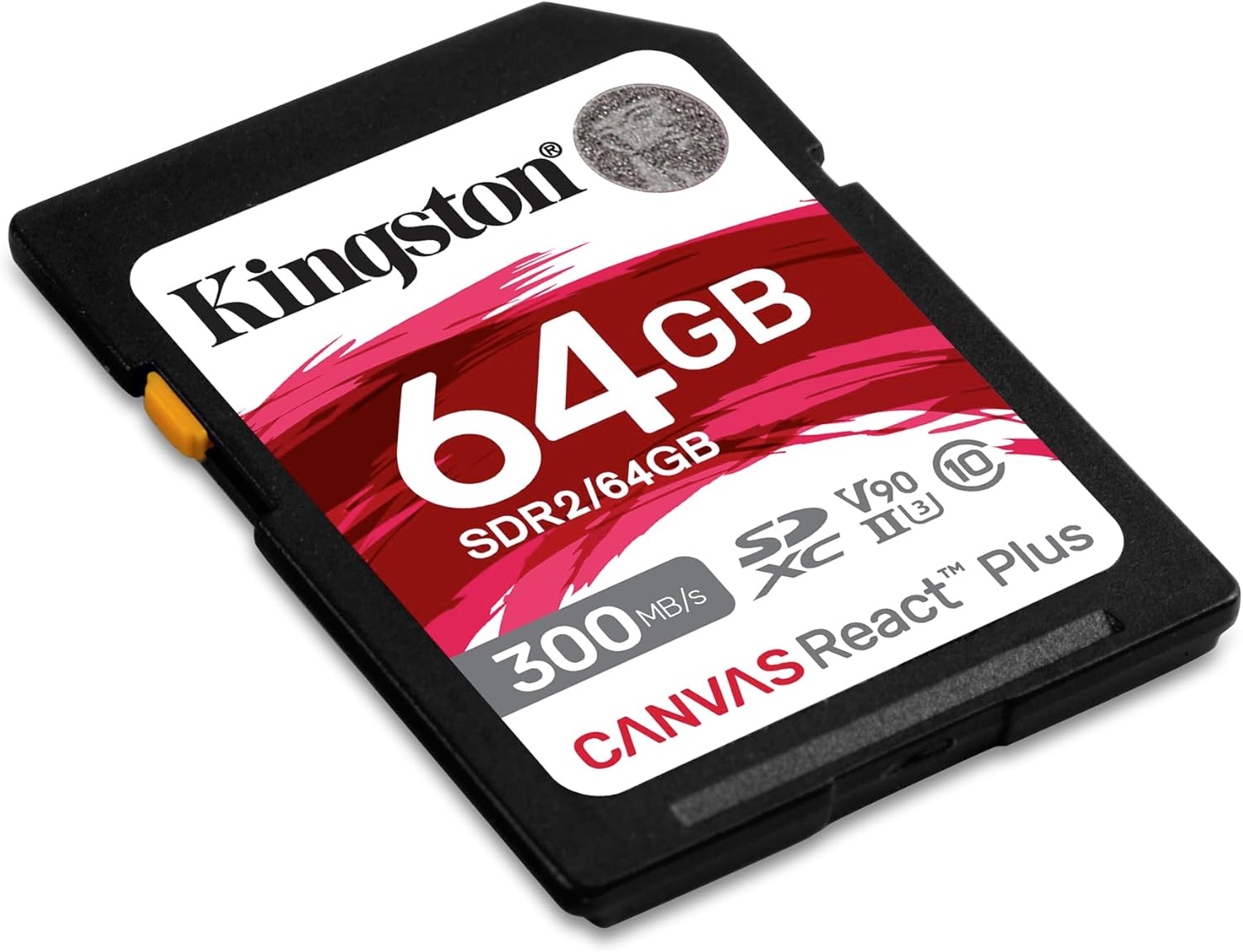 Kingston Canvas React Plus 64GB SD Card | SDXC UHS-II | 300R/260W U3 V90 | Full HD/4K/8K | SDR2/64GB