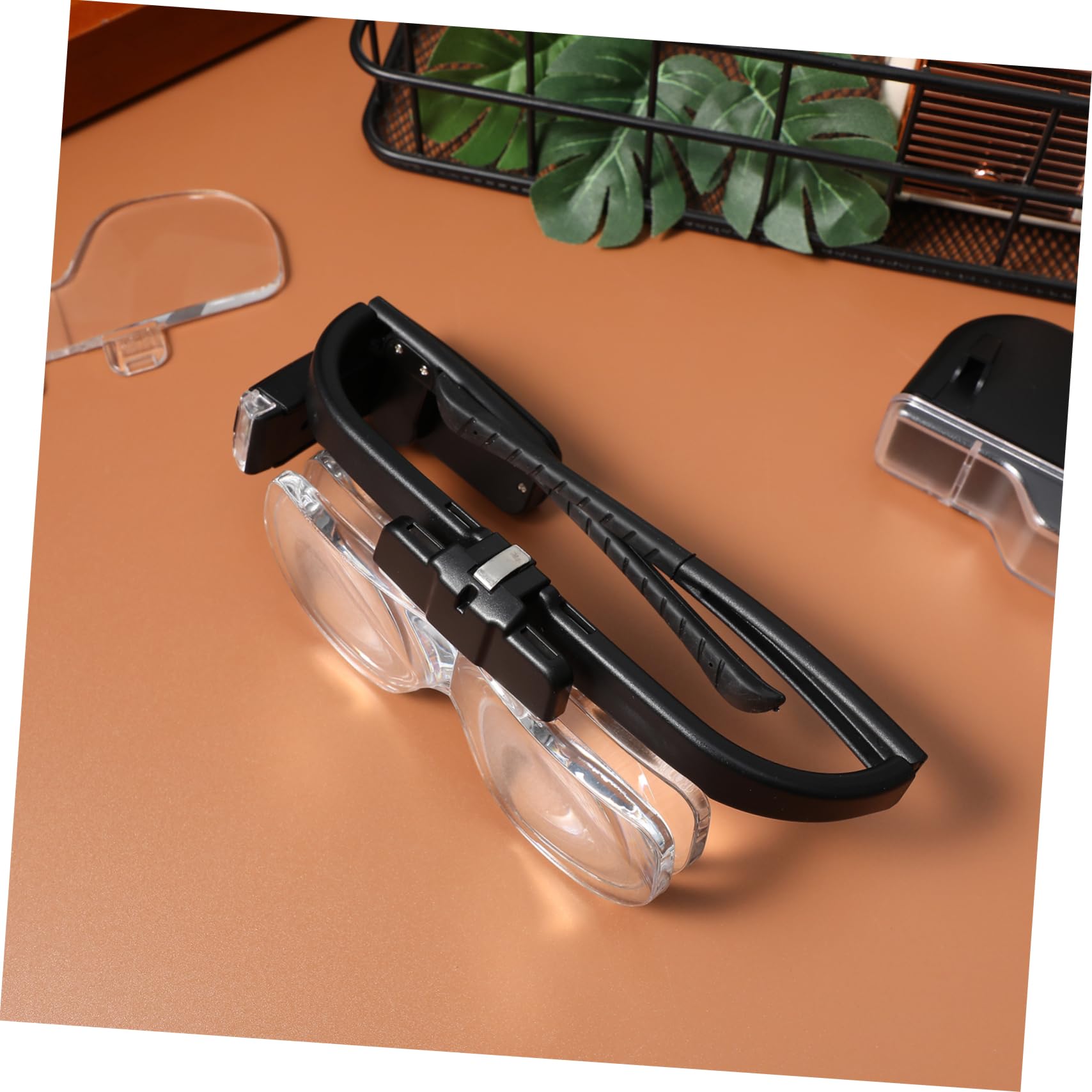 DOITOOL 2 Piezas Lupa Iluminada por Led Lupa con Luz Ligero Gafas Led Condujo Aumento Ligas con Luz Acrílico Negro